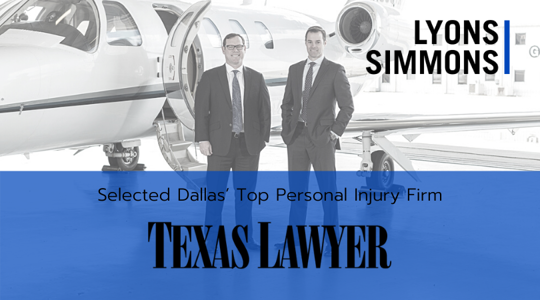Lyons & Simmons selected as Dallas Top Personal Injury Firm