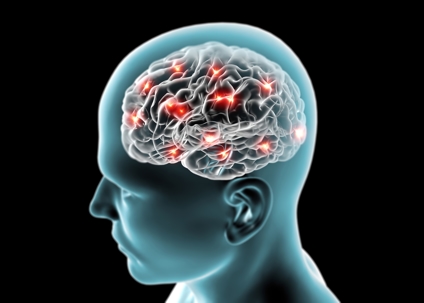 Brain with hot spots