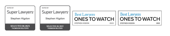 Stephen Higdon - Super Lawyers and Best Lawyers 2022-2023 badges